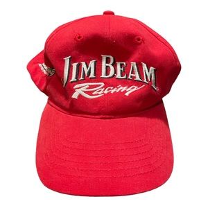 Jim Beam cap, Robby Gordon racing red baseball cap, hat